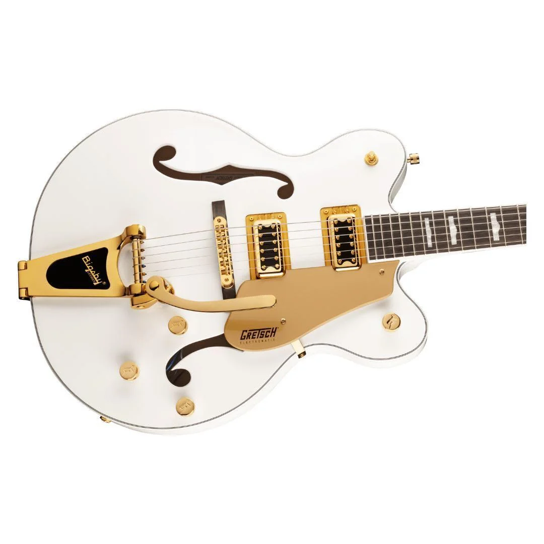 Gretsch G5422TG Electromatic 6-String Right-Handed Classic Double-Cut Hollowbody Electric Guitar with Bigsby, Laurel Fingerboard and Maple Neck (Snowcrest White) - Image 4