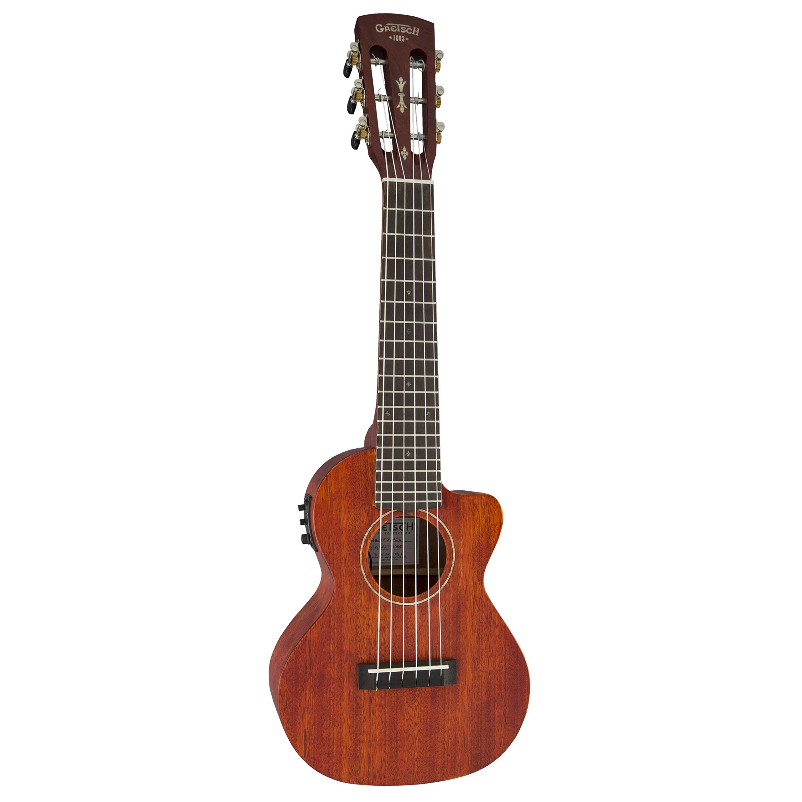 Gretsch G9126 A.C.E 6-String Right-Handed Guitar-Ukulele with Mahogany Body and Ovangkol Fingerboard (Honey Mahogany Stain) - Image 4