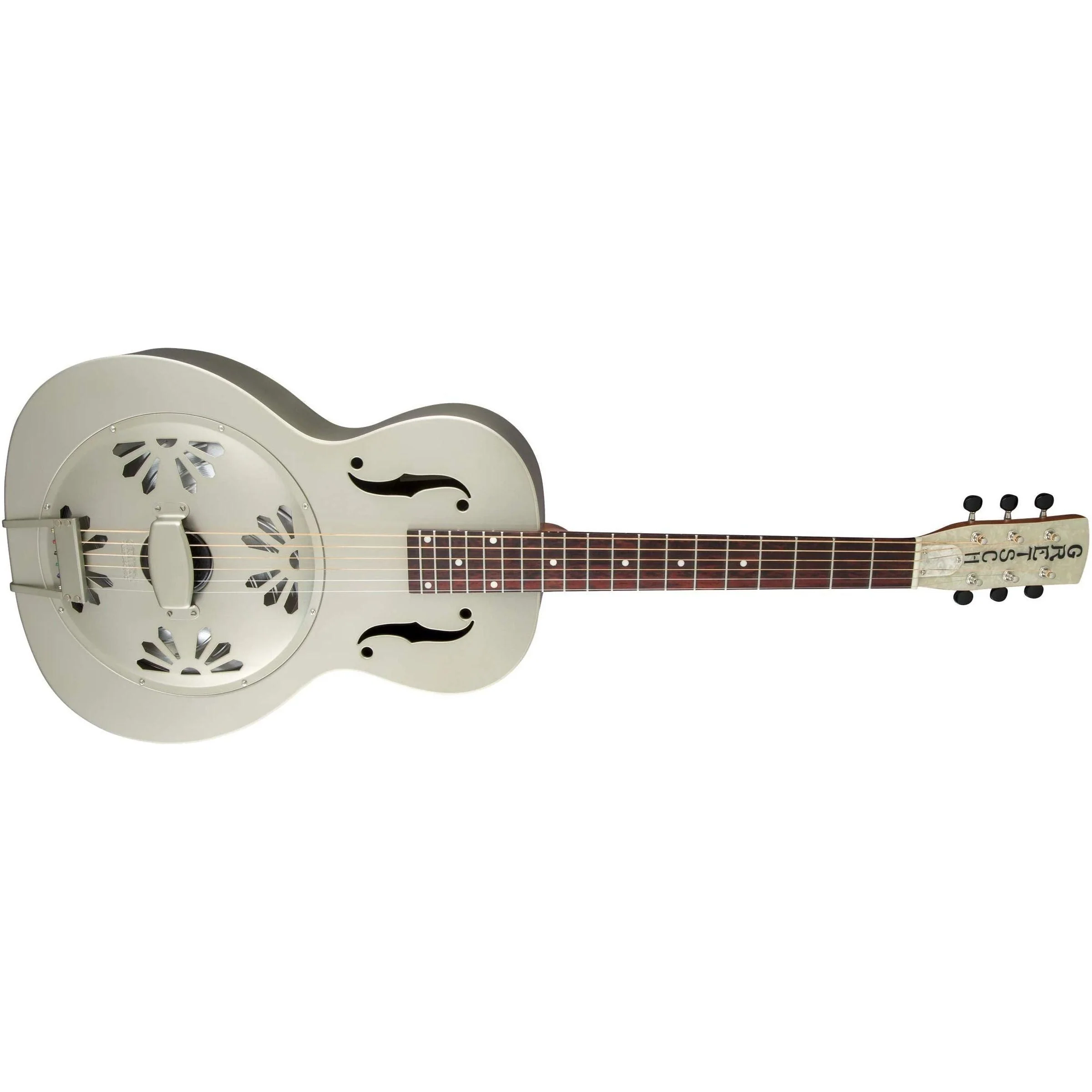 Gretsch G9201 Honey Dipper Round-Neck, Brass Body, and Padauk Fingerboard 6-String Resonator Guitar (Right-Handed, Weathered Pump House Roof) - Image 4