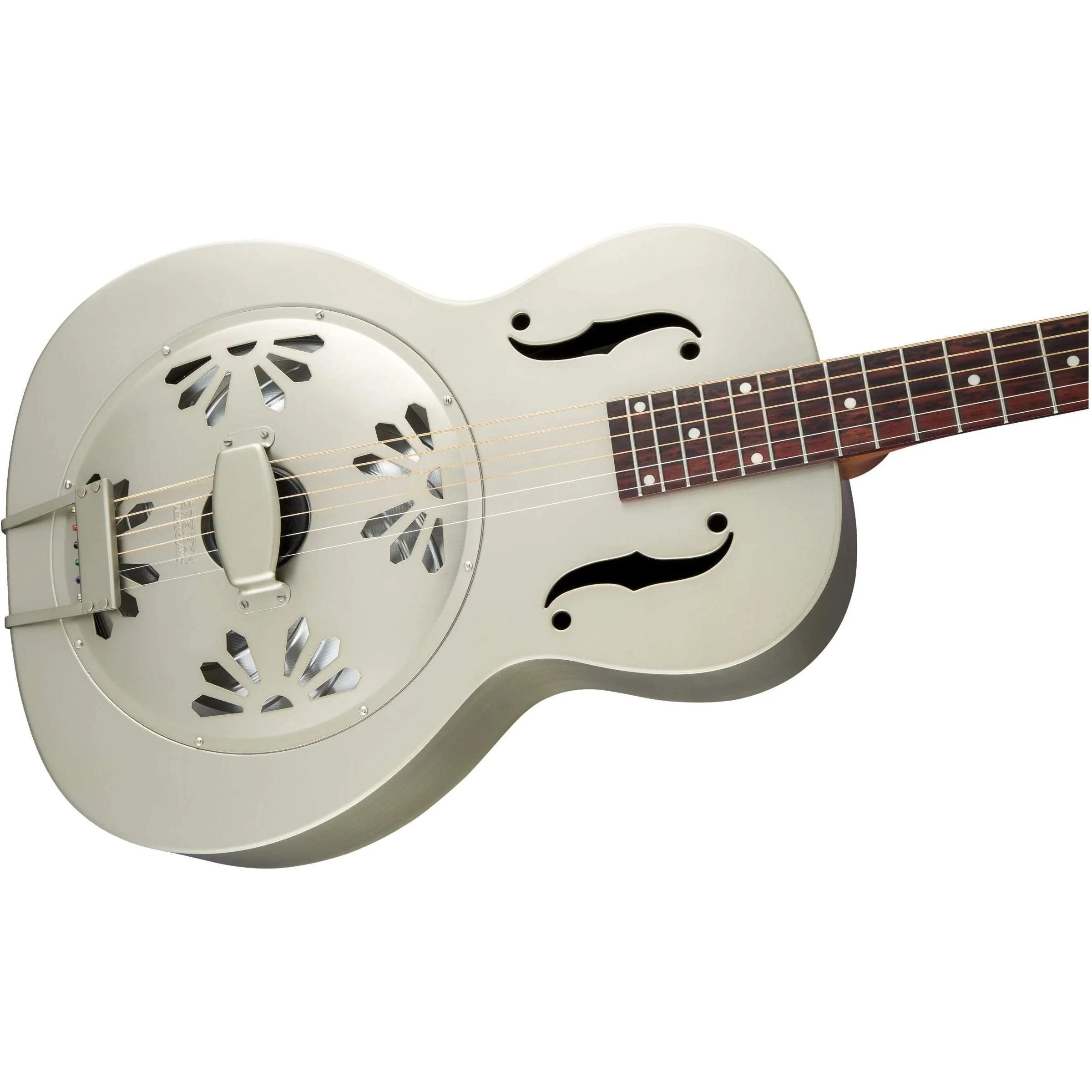 Gretsch G9201 Honey Dipper Round-Neck, Brass Body, and Padauk Fingerboard 6-String Resonator Guitar (Right-Handed, Weathered Pump House Roof) - Image 7