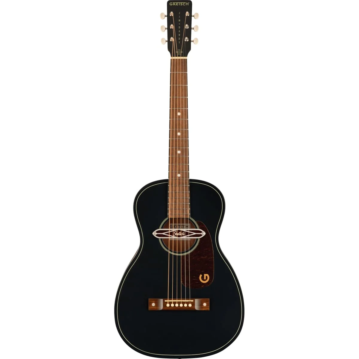 Gretsch Jim Dandy Deltoluxe Parlor 6-String Right-Handed Acoustic Guitar with C-Shape Neck and Select Lightweight Laminate Tonewoods X-Braced Body (Black Top) - Image 2