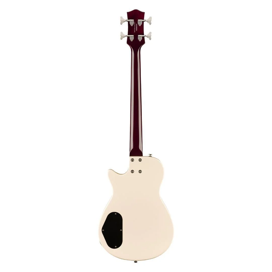 Gretsch Streamliner Jet Club Single-Cut 4-String Right-Handed Bass Guitar with Nato Body and Laurel Fingerboard (Vintage White) - Image 2