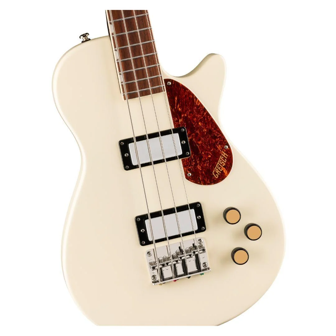 Gretsch Streamliner Jet Club Single-Cut 4-String Right-Handed Bass Guitar with Nato Body and Laurel Fingerboard (Vintage White) - Image 3