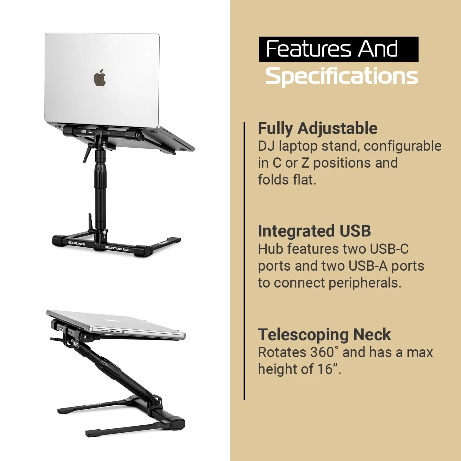 Headliner Gigastand - Adjustable DJ Laptop Stand - Image 10