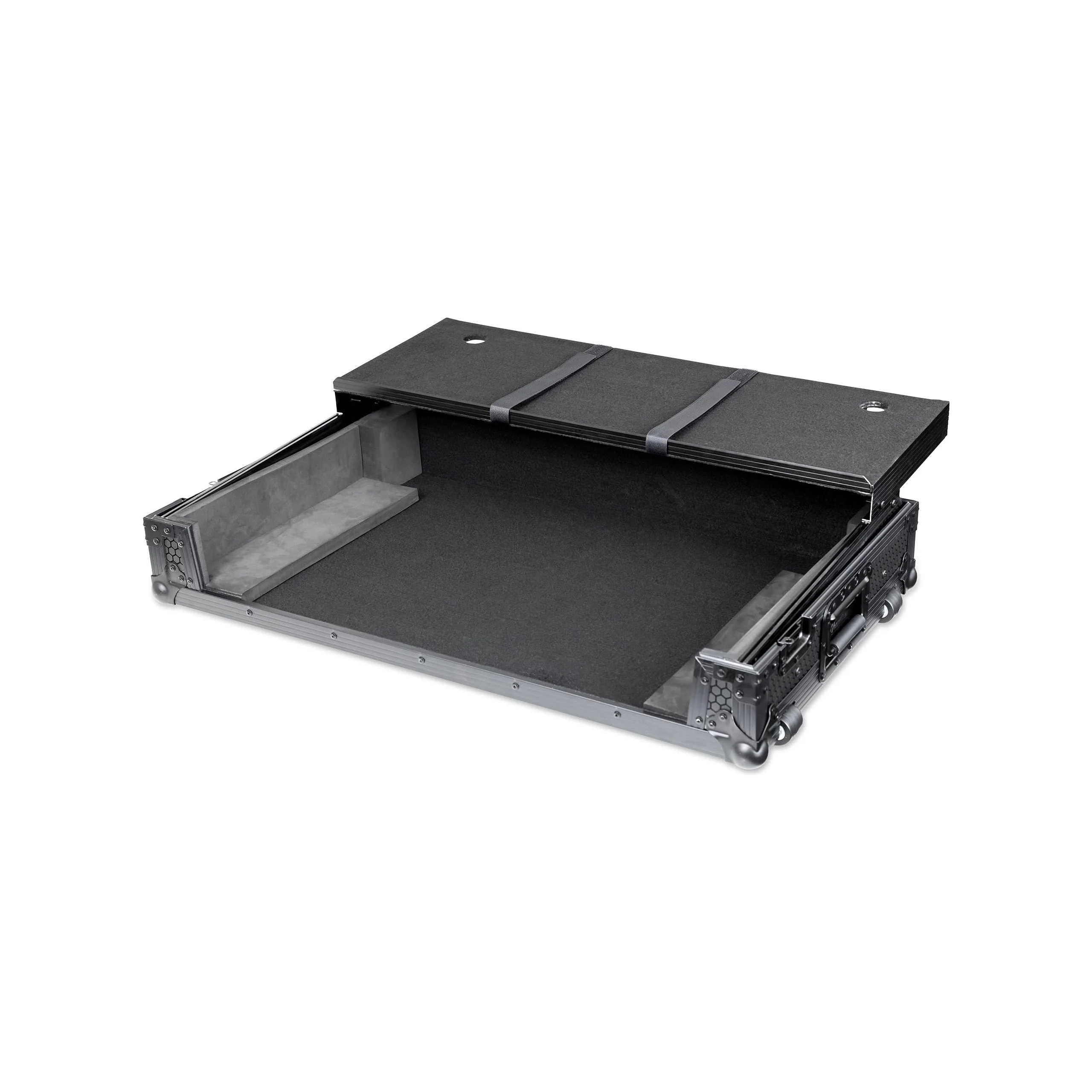 Headliner Pitch Black Custom Fit Flight Case with Laptop Platform and Wheels Compatible for Rane Four DJ Controller, All Black DJ Equipment Road Case - Image 3