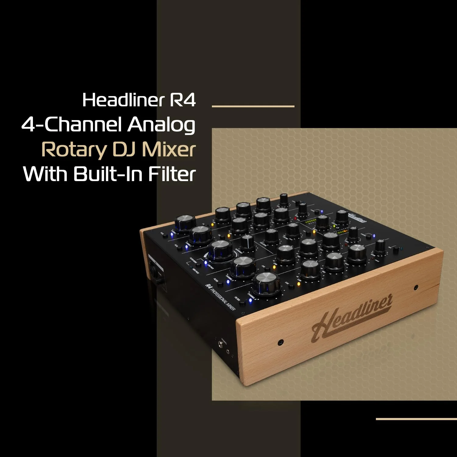 Headliner R4 4-Channel analog rotary DJ mixer with built-in Filter - Image 2