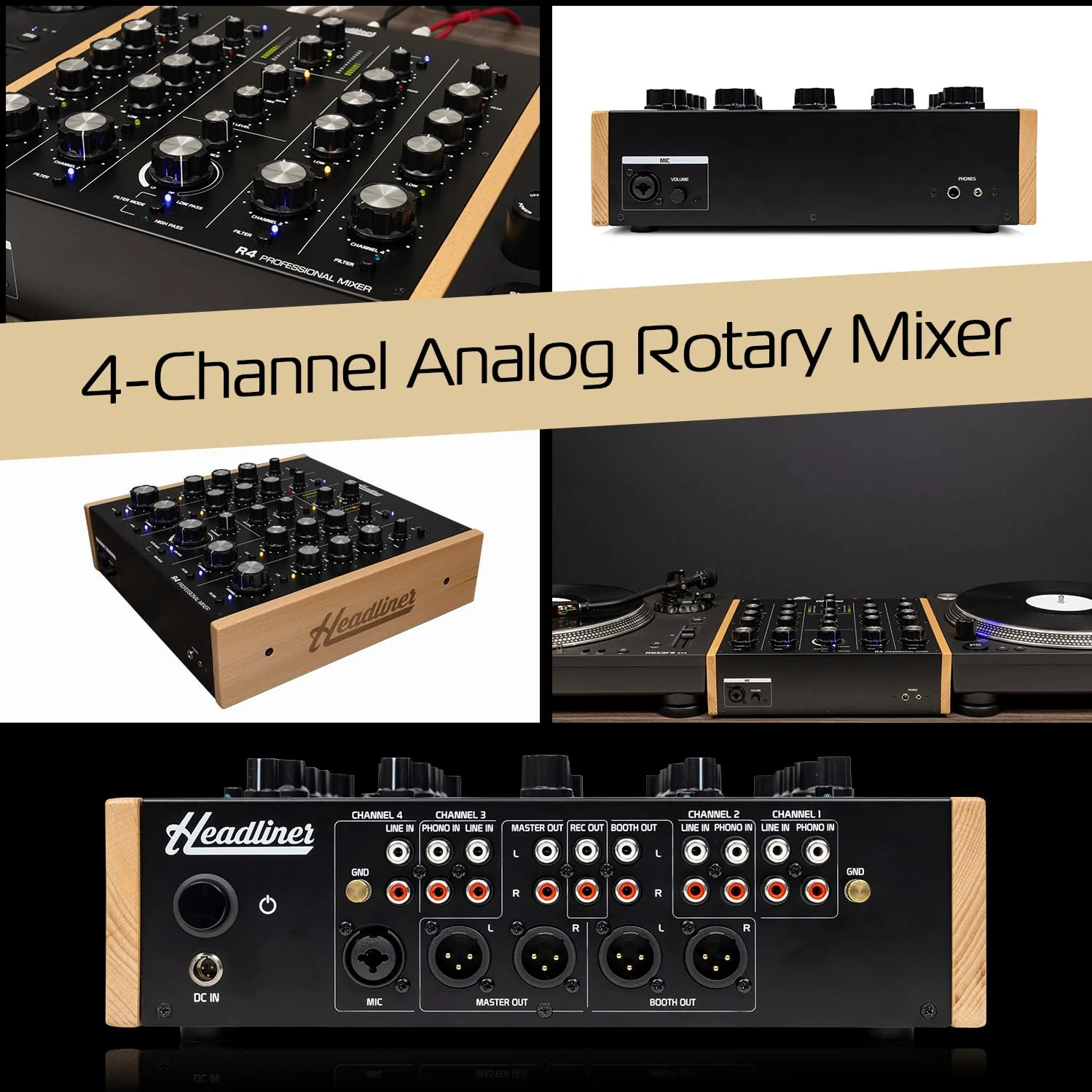 Headliner R4 4-Channel analog rotary DJ mixer with built-in Filter - Image 5