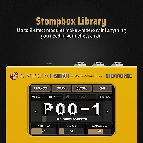 Hotone Ampero Mini MP-50 Guitar Bass Amp Modeling IR Cabinets Simulation Multi Language Multi-Effects with Expression Pedal Stereo OTG USB Audio Interface - Image 4