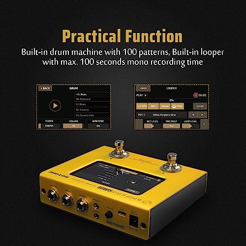 Hotone Ampero Mini MP-50 Guitar Bass Amp Modeling IR Cabinets Simulation Multi Language Multi-Effects with Expression Pedal Stereo OTG USB Audio Interface - Image 6
