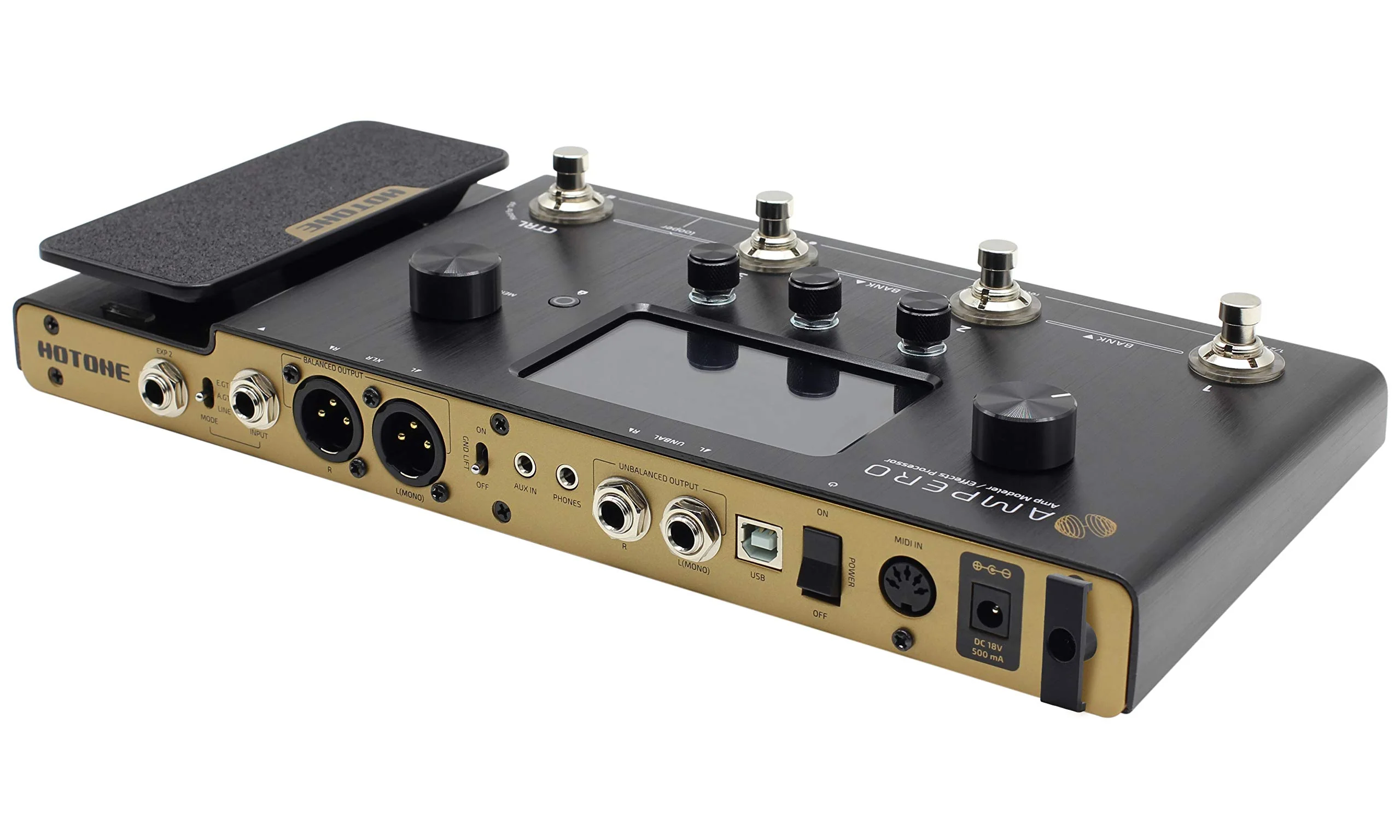 Hotone Ampero MP-100 Guitar Bass Amp Modeling IR Cabinets Simulation Multi Language Multi-Effects with Expression Pedal Stereo OTG USB Audio Interface - Image 3
