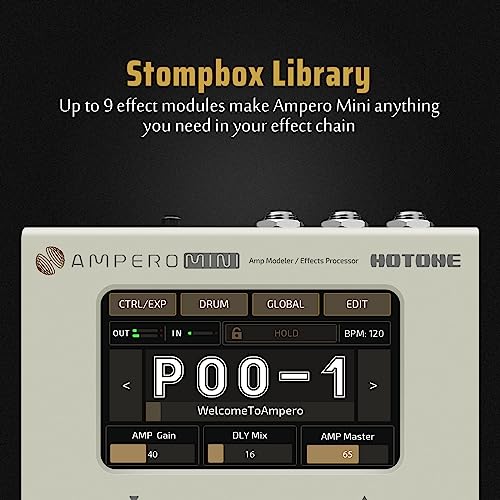 HOTONE Guitar Multi Effects Processor Multi Effects Pedal Touch Screen Guitar Bass Amp Modeling IR Cabinets Simulation Guitar Effects Pedal Multi FX Processor Ampero - Image 4