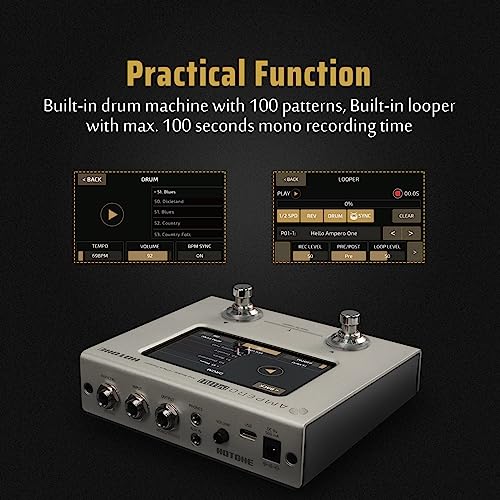 HOTONE Guitar Multi Effects Processor Multi Effects Pedal Touch Screen Guitar Bass Amp Modeling IR Cabinets Simulation Guitar Effects Pedal Multi FX Processor Ampero - Image 6