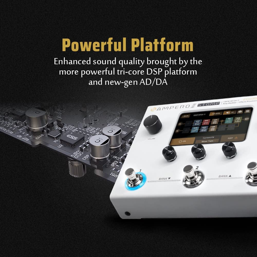 HOTONE Guitar Multi Effects Processor Multi Effects Pedal Touch Screen Guitar Bass Amp Modeling IR Cabinets Simulation Guitar Effects Pedal Multi FX Processor Ampero II Stomp - Image 3