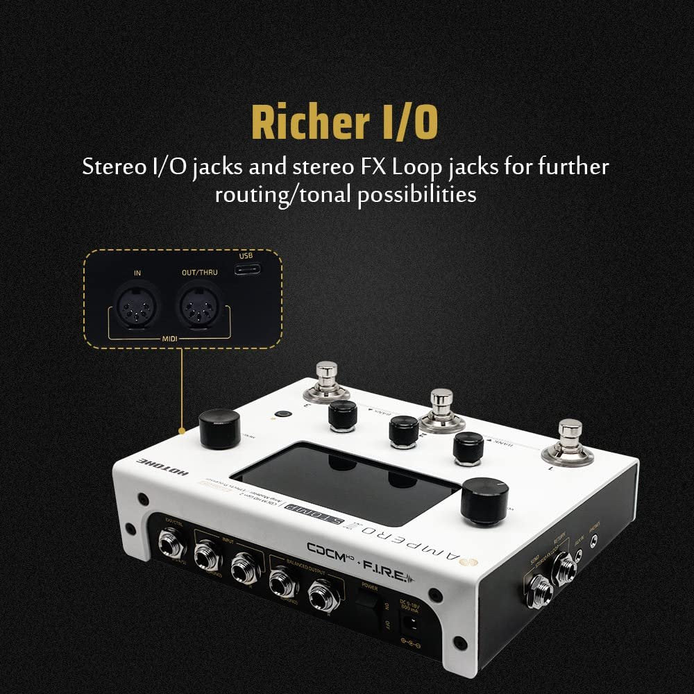 HOTONE Guitar Multi Effects Processor Multi Effects Pedal Touch Screen Guitar Bass Amp Modeling IR Cabinets Simulation Guitar Effects Pedal Multi FX Processor Ampero II Stomp - Image 6