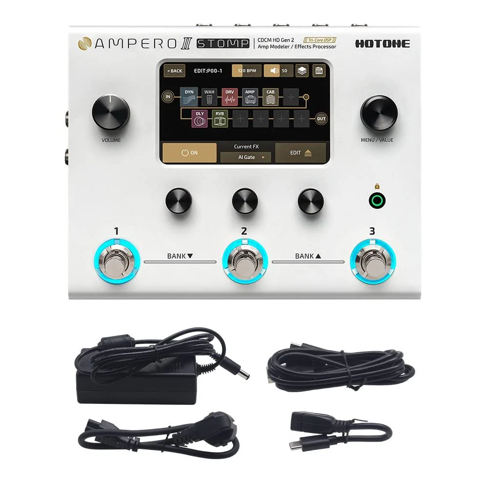 HOTONE Guitar Multi Effects Processor Multi Effects Pedal Touch Screen Guitar Bass Amp Modeling IR Cabinets Simulation Guitar Effects Pedal Multi FX Processor Ampero II Stomp - Image 8