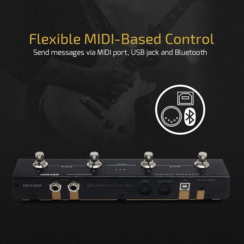HOTONE MIDI Foot Controller Pedal Bluetooth Ampero Control 4 Button - Image 3