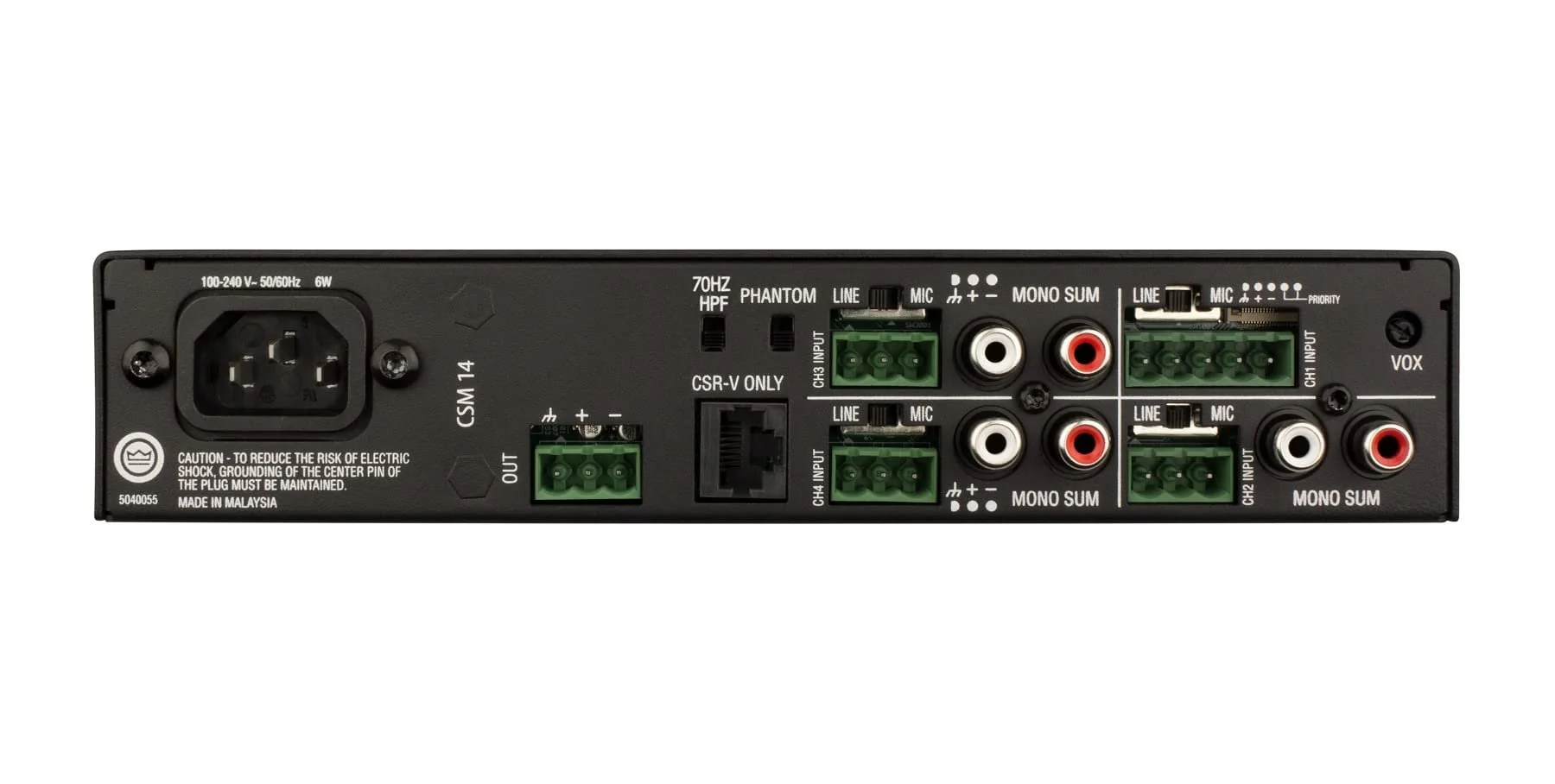 JBL Professional CSM-14 Commercial Series 4-input, 1-output Audio Mixer - Image 2