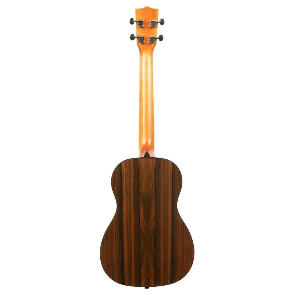Kala Ziricote Gloss Baritone Ukulele, KA-ZCT-B Bundle w/Kala KKBL Klipz Tuner in Blue and Liquid Audio Polishing Cloth - Image 3
