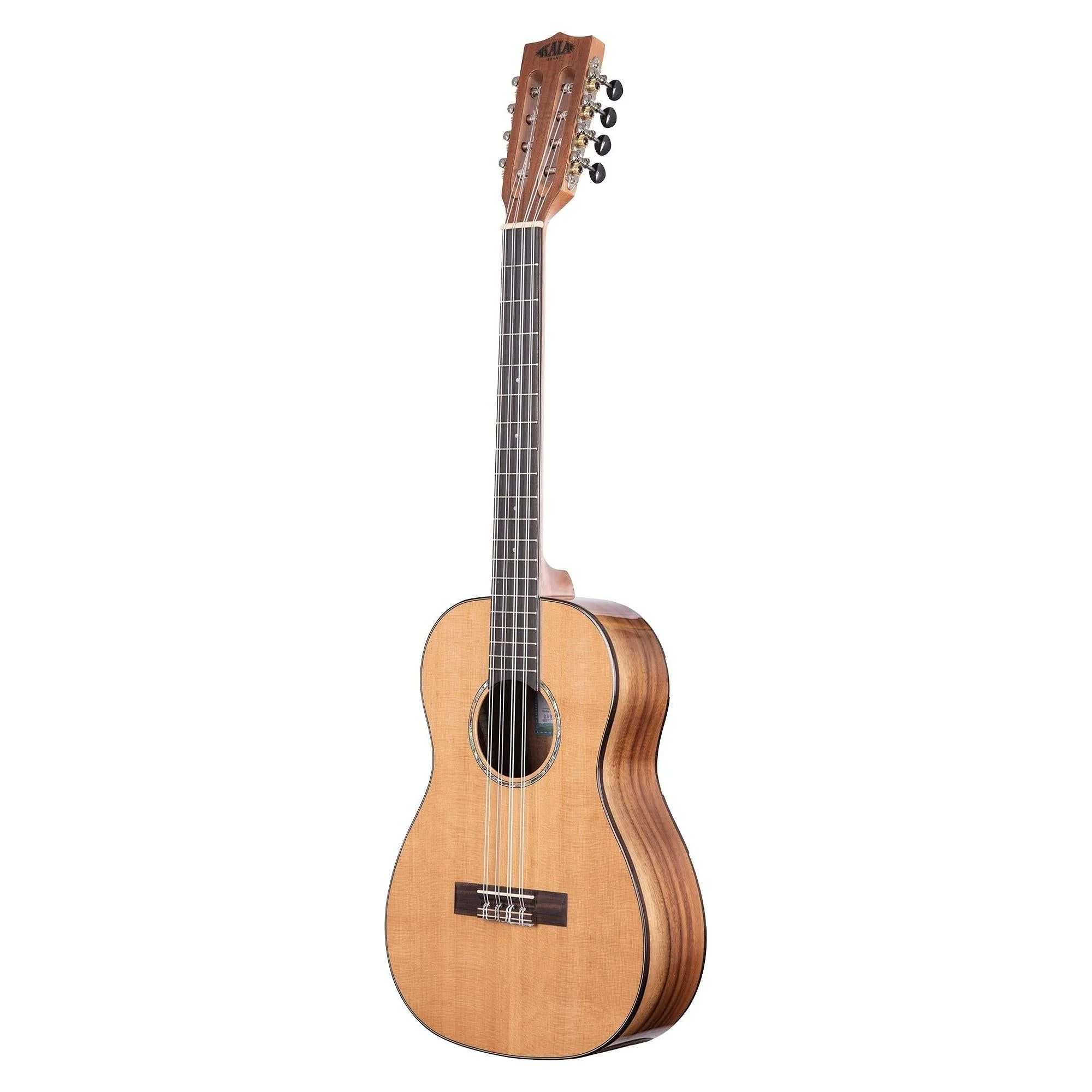 Kala Brand Music Co. Solid Cedar Top Acacia, 8-String Ukulele, Natural, Baritone (KA-SCAC-B8) - Image 4