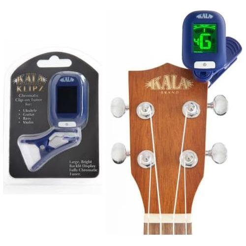Kala Ritzy Red Sparkle Concert Ukulele, KA-SPRK-RED Bundle w/Kala KKBL Klipz Tuner in Blue and Liquid Audio Polishing Cloth - Image 3