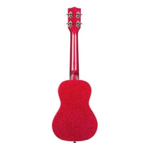 Kala Ritzy Red Sparkle Concert Ukulele, KA-SPRK-RED Bundle w/Kala KKBL Klipz Tuner in Blue and Liquid Audio Polishing Cloth - Image 4