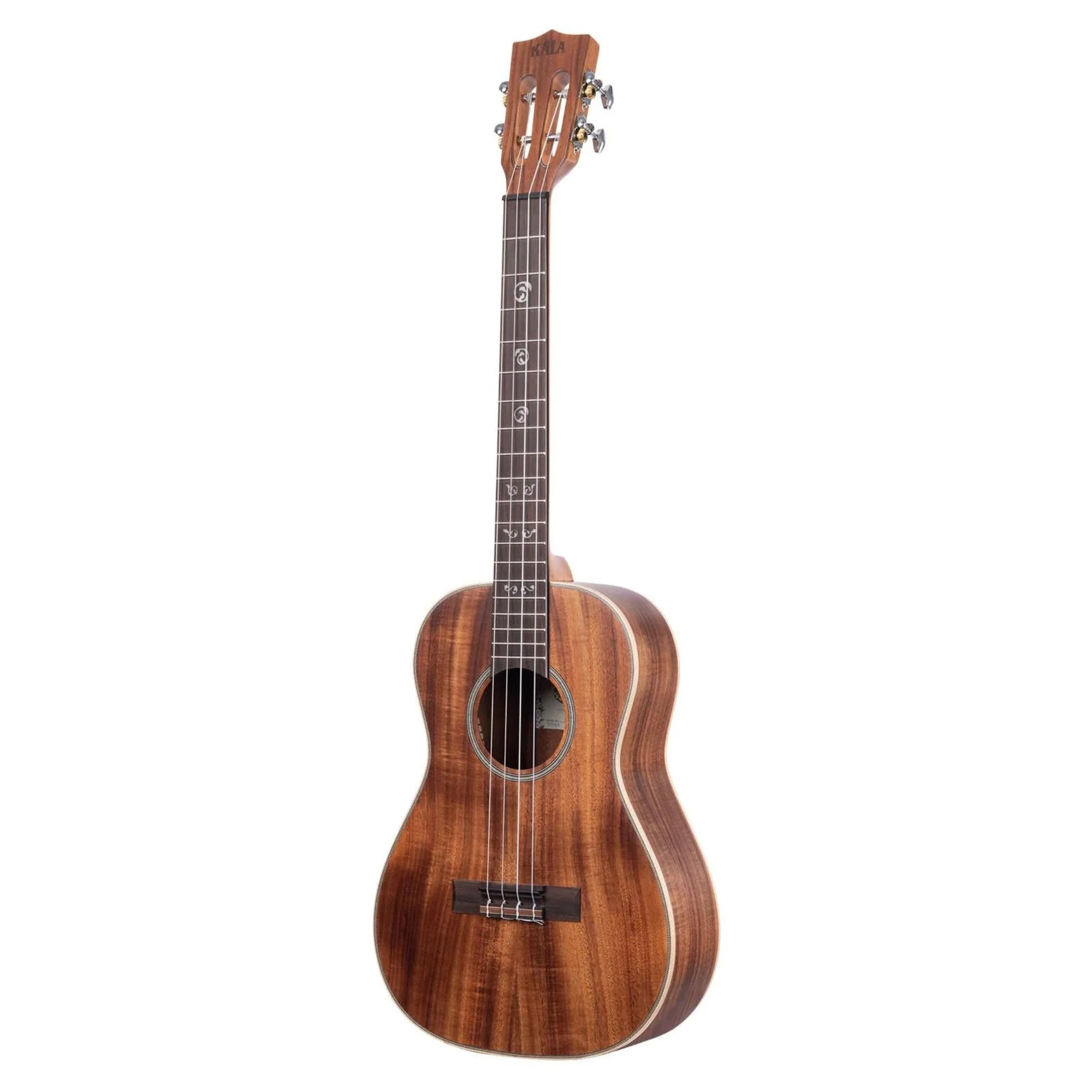 Kala KA-SA-B Solid Acacia Baritone Ukulele Satin Natural Bundle with KALA Klipz Blue Clip-On Tuner & Polishing Cloth – Rich Tone, Maple Binding, Slotted Headstock, Premium Baritone Build - Image 3