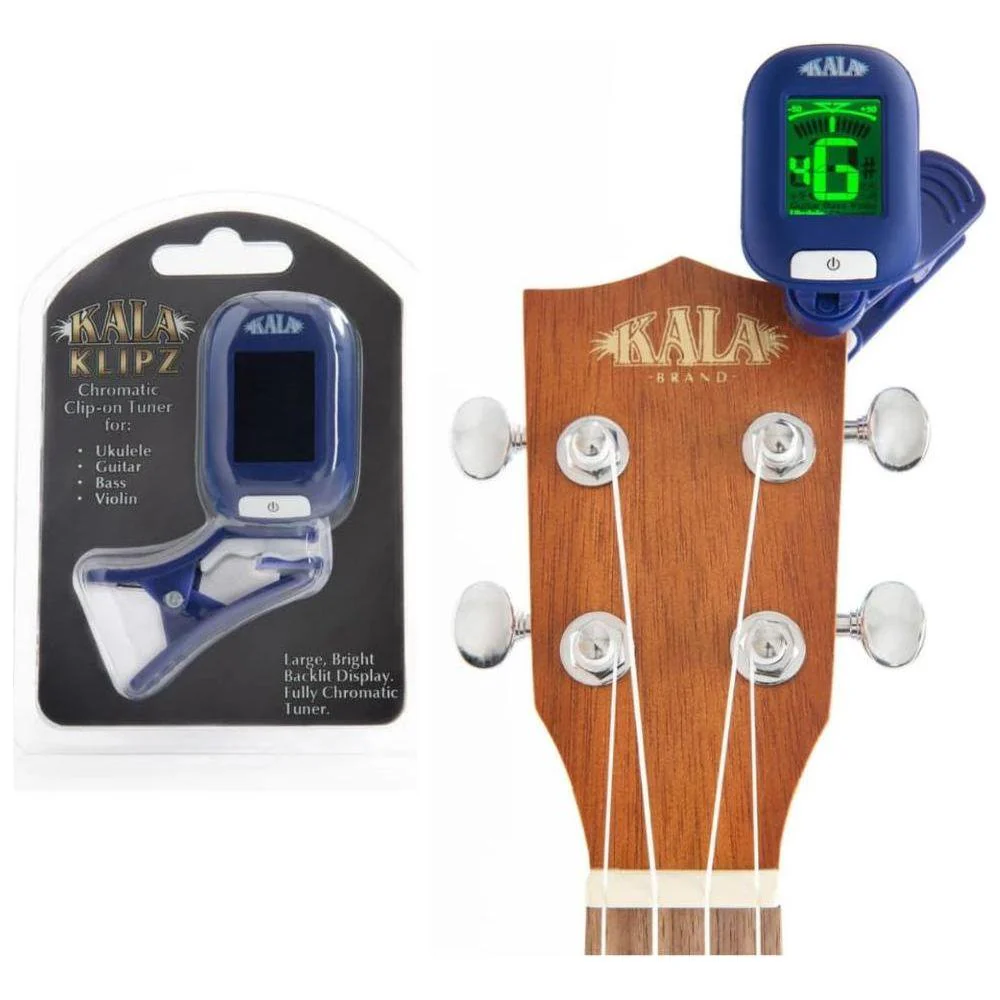 Kala Scout Fretted Acoustic-Electric U•BASS®, UBASS-SCOUT-FS Bundle w/Kala KKBL Klipz Tuner in Blue and Liquid Audio Polishing Cloth - Image 3