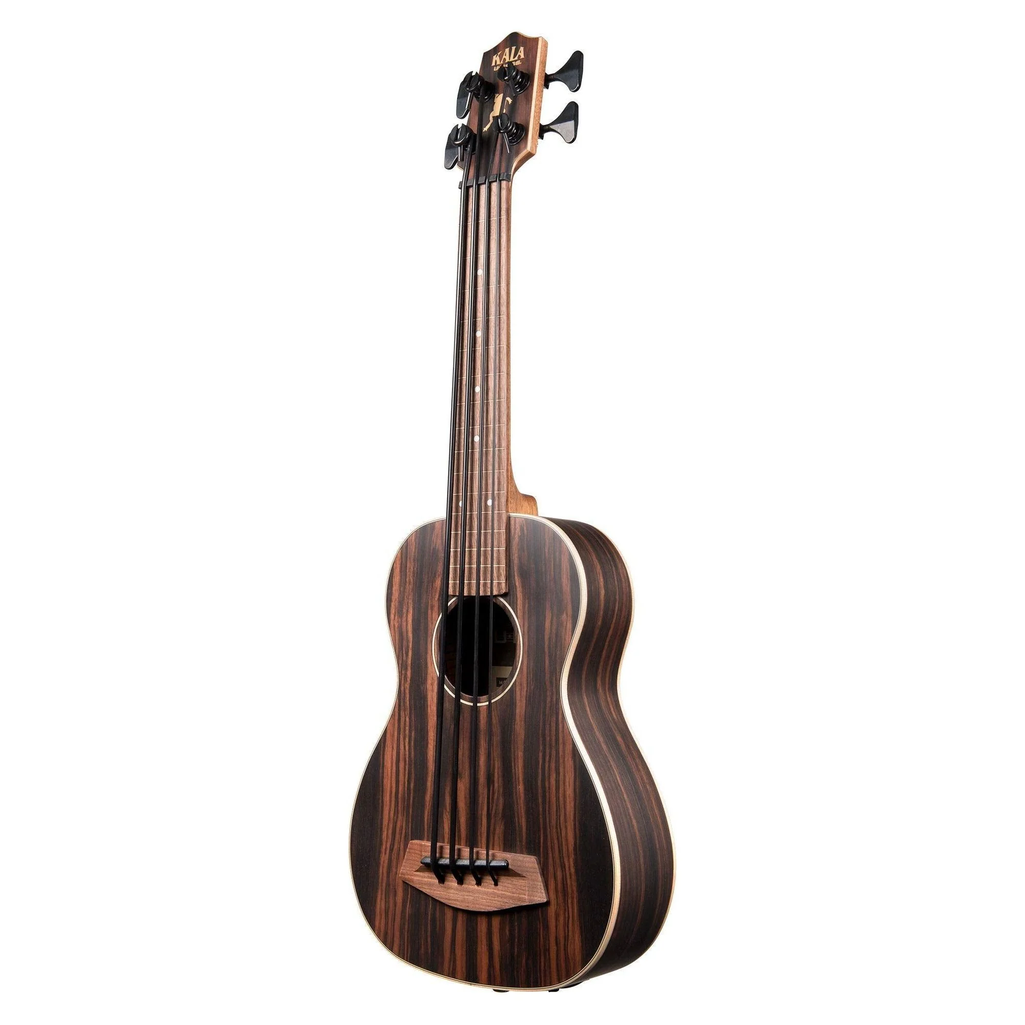 Kala UBASS EBY FL Acoustic Electric Bass Striped Ebony Frettless w Bag - Image 3
