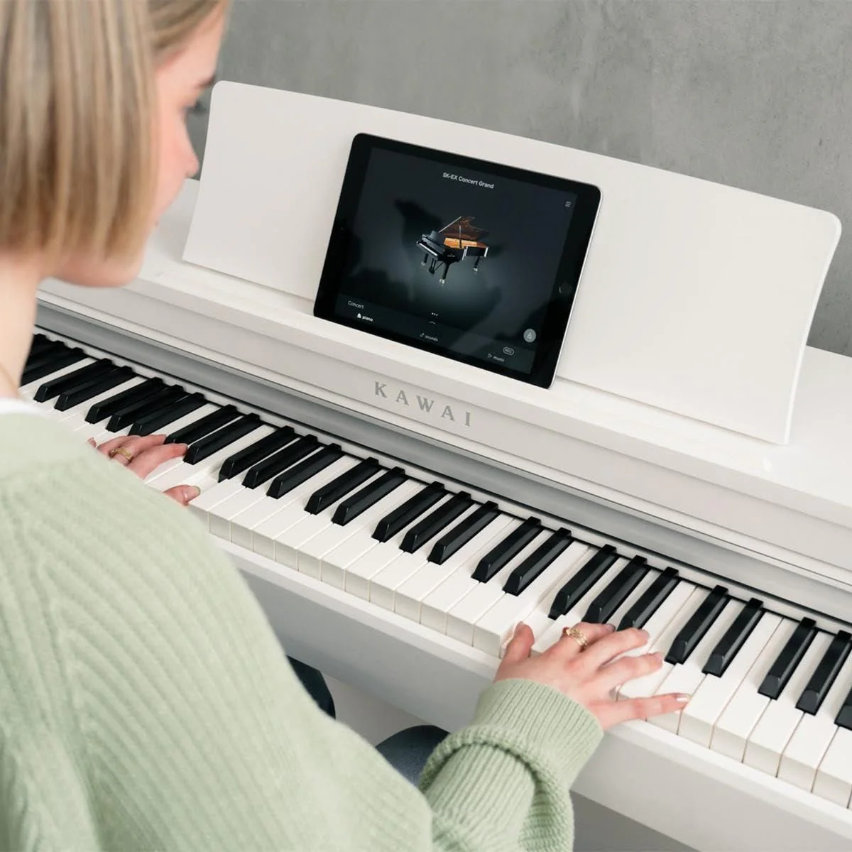 Kawai CN201 88-Key Digital Piano with Responsive Hammer III, Premium Satin White - Image 7