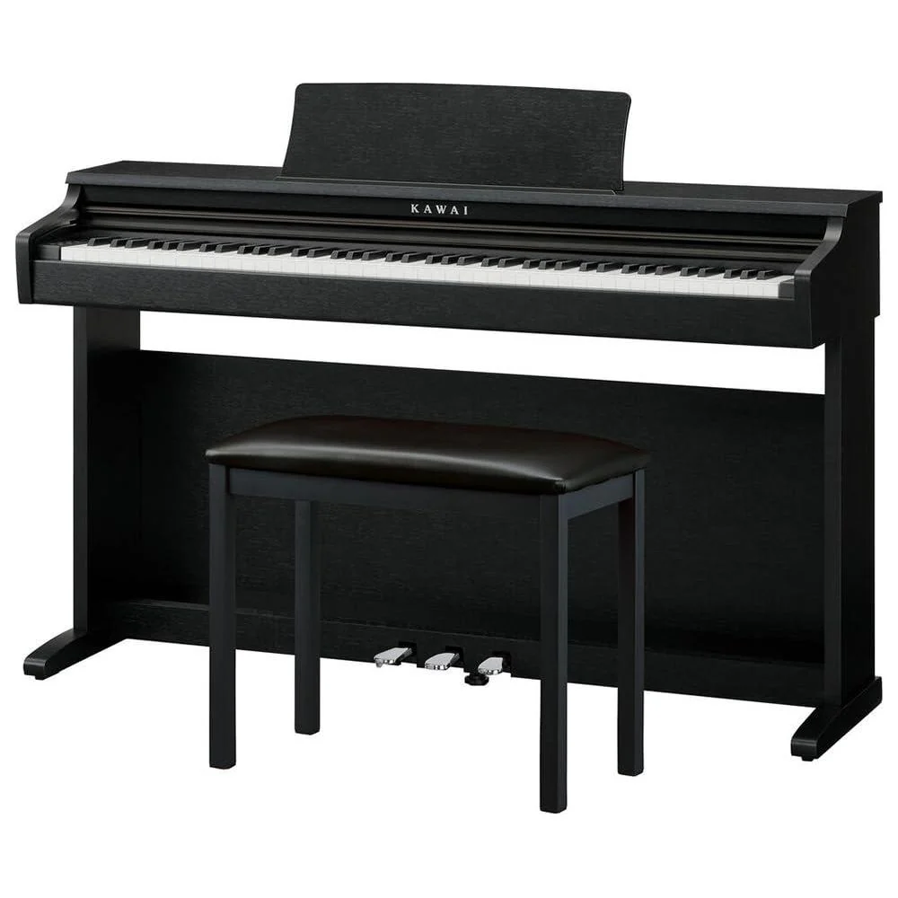 Kawai KDP120 Digital Piano in a Premium Satin Black Finish Bundle with Kawai F-10H Damper Pedal and Liquid Audio Polishing Cloth - Image 3