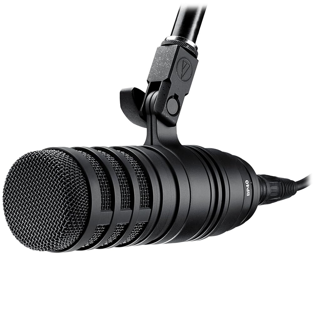 Liquid Audio Audio Technica BP40 Large-Diaphragm Dynamic Broadcast Microphone Bundle w/Pig Hog PHM10 8mm Mic Cable Polishing Cloth - Image 4