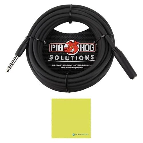 Liquid Audio Audio Technica BPHS2S Single-Ear Broadcast Headset Bundle w/Pig Hog PHX14-25 Headphone Extension Cable Polishing Cloth - Image 2