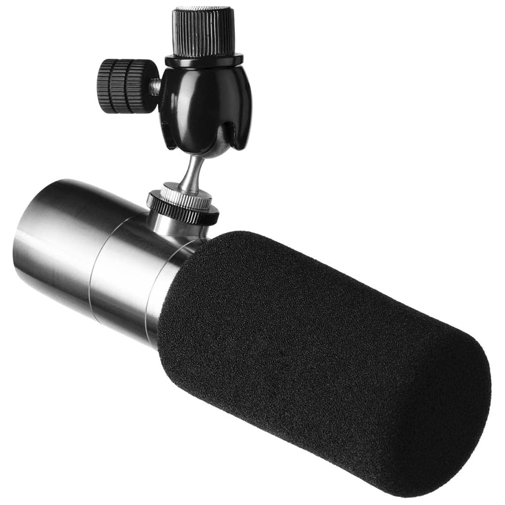 Liquid Audio Earthworks ETHOS Streaming & Broadcasting Microphone Silver Bundle with 10ft Pig Hog Microphone Cable & Polishing Cloth – Broadcast-Grade Dynamic Mic for Voice, Podcasting & Streaming - Image 3