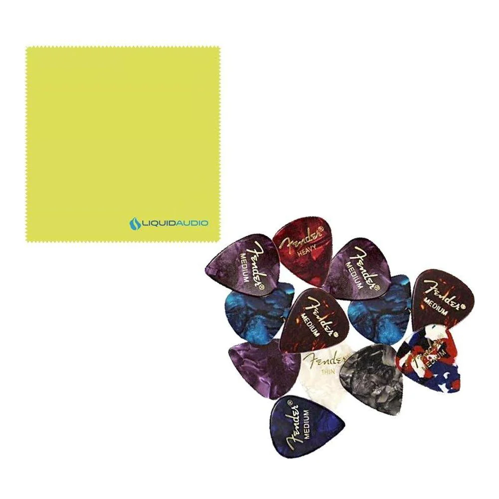Liquid Audio Fender Classic Series Wood Case Stratocaster®/Telecaster®, Tweed Bundle w/ 12x Fender Picks Polishing Cloth - Image 5