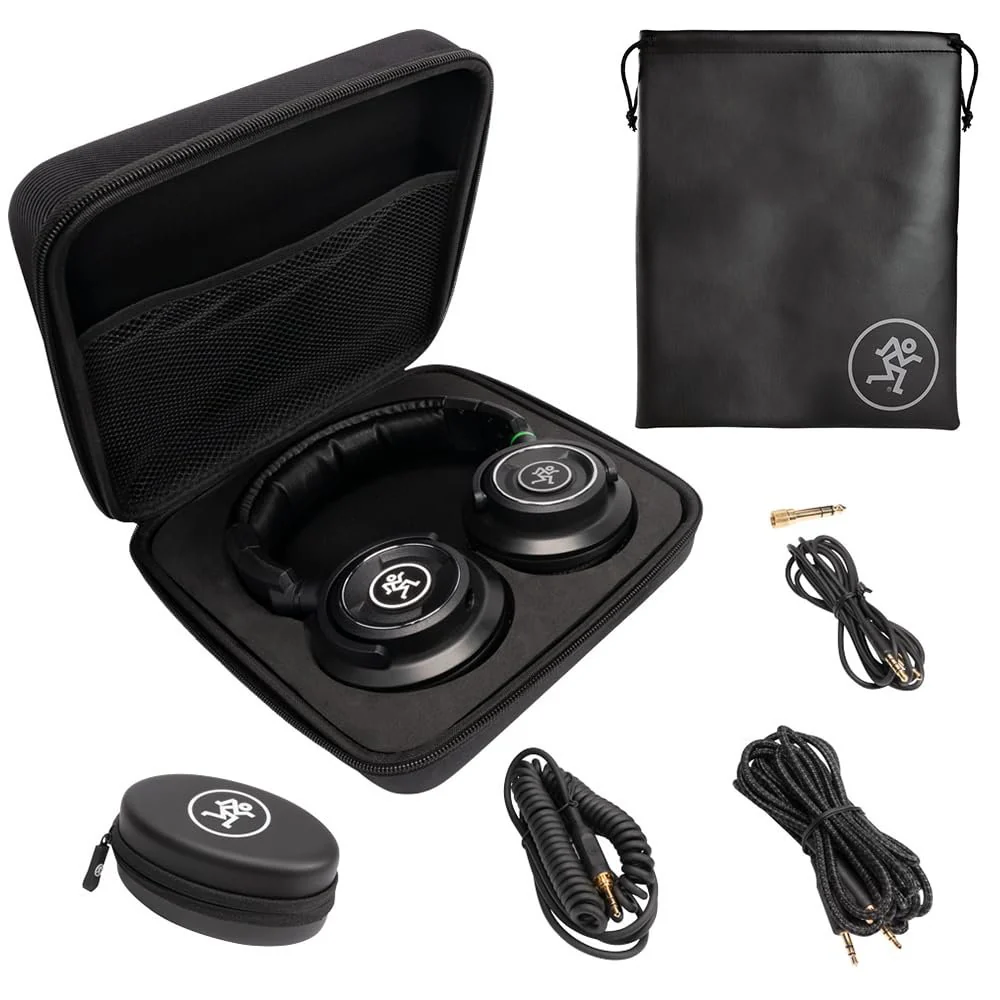 Liquid Audio Mackie MC-350 Professional Closed-Back Headphones Black Bundle with Pig Hog 25ft Headphone Extension Cable and Instrument Polishiing Cloth - Image 6