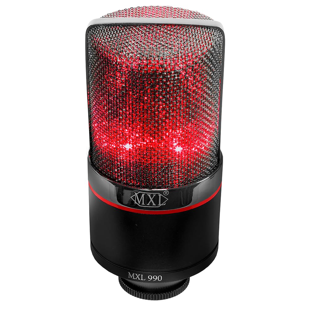 Liquid Audio - MXL 990 Blaze LED Studio Quality Condenser Microphone Bundle w/Pig Hog PHM10 8mm Mic Cable, Pop Filter Polishing Cloth - Image 4