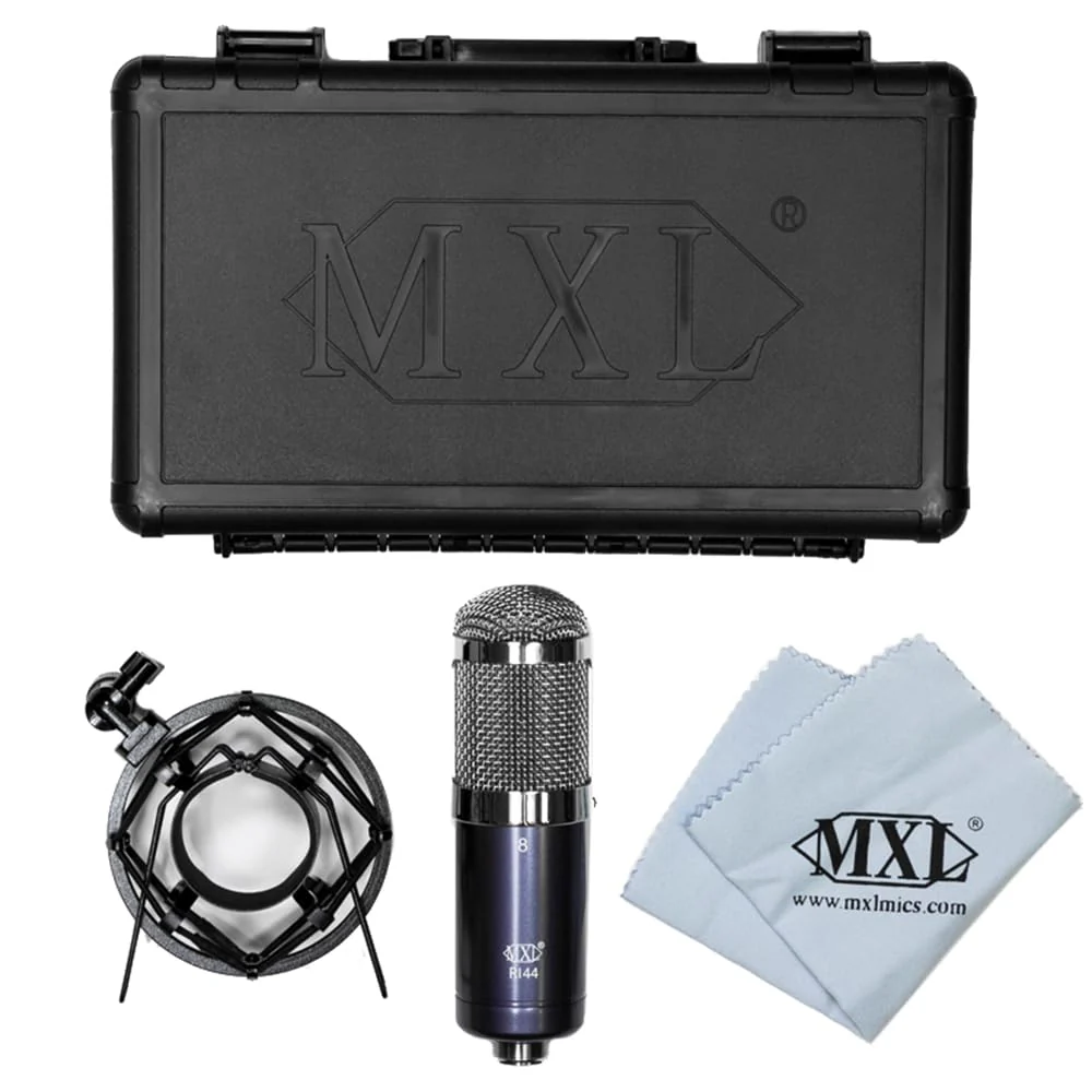 Liquid Audio MXL R144 Multi-Purpose Ribbon Microphone Bundle w/Pig Hog PHM10 8mm Mic Cable, Pop Filter Polishing Cloth - Image 4