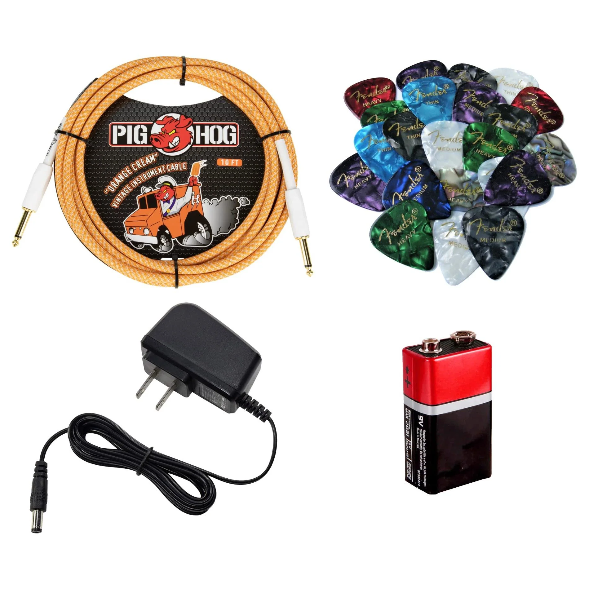 Liquid Audio Orange Amps Crush Mini 3W Guitar Combo Amp Bundle w Power Adapter, Pig Hog Instrument Cable, 24 Picks, Battery Polishing Cloth - Image 12
