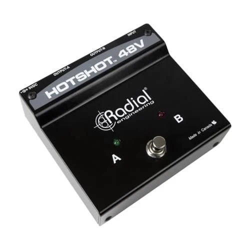 Radial Engineering HotShot 48 Condenser Microphone Switcher Bundle w/Pig Hog PHM10 8mm Mic XLR Cable & Liquid Audio Polishing Cloth - Image 2