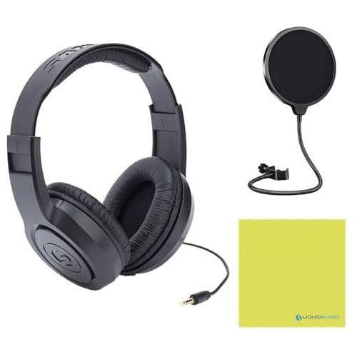 Liquid Audio Samson G-Track Pro Professional USB Microphone with Audio Interface Bundle w/Samson SR350 Over-Ear Stereo Headphones, Pop Filter Polishing Cloth - Image 6