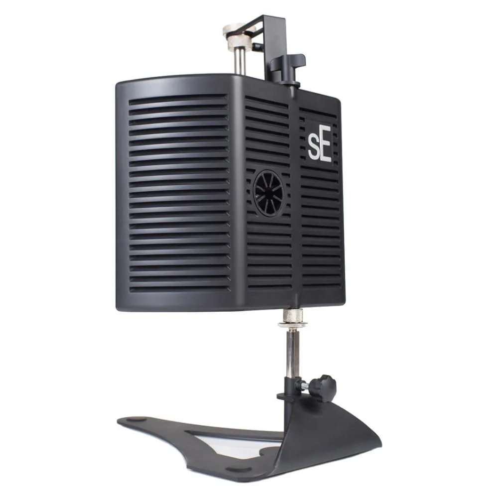 Liquid Audio sE Electronics guitaRF Reflexion Filter with Stand Bundle w/Pig Hog PHM10 8mm Mic Cable Polishing Cloth - Image 3