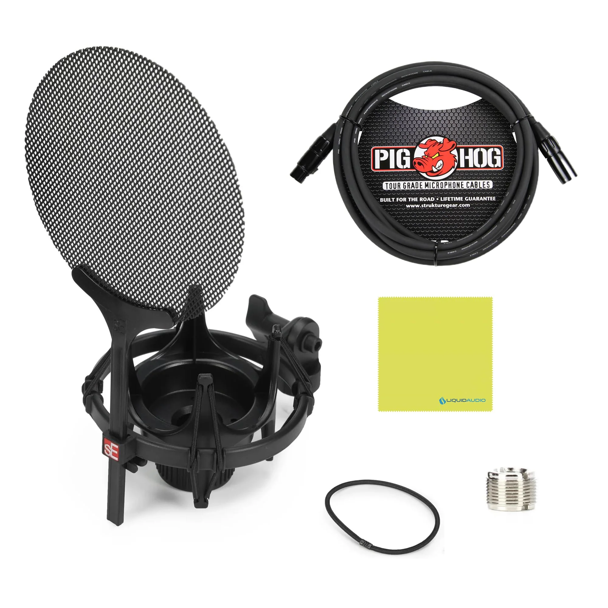 Liquid Audio sE Electronics sE2200 Large-diaphragm Condenser Microphone Bundle w/Pig Hog PHM10 8mm Mic Cable Polishing Cloth - Image 2