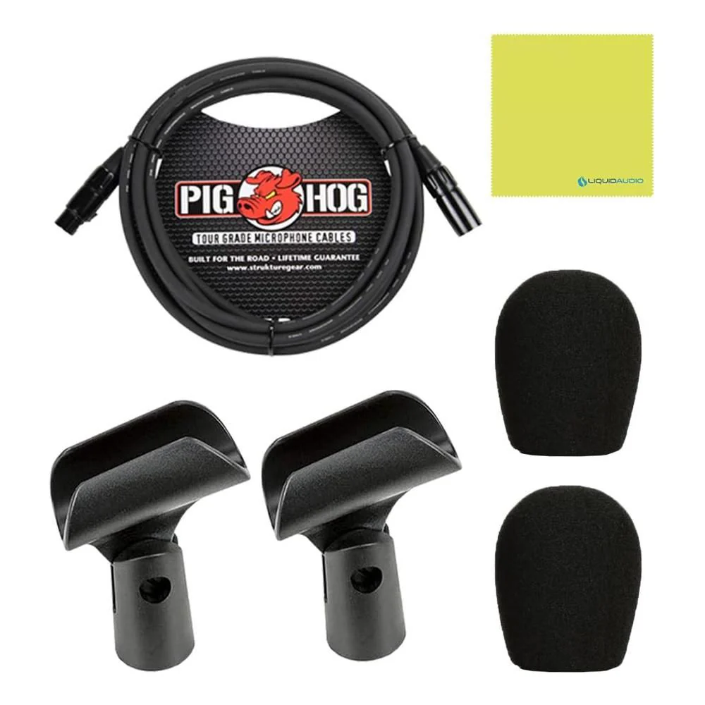 Liquid Audio sE Electronics sE8 Small-Diaphragm Condenser Microphone - Pair Bundle with Pig Hog PHM10 8mm Mic Cable Polishing Cloth - Image 2