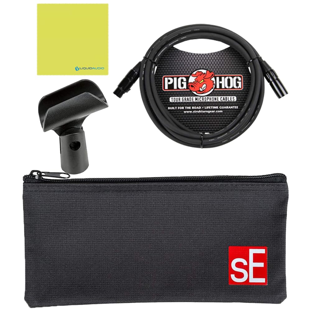 Liquid Audio sE Electronics V7 MK Myles Kennedy Signature Edition Microphone Bundle w/Pig Hog PHM10 8mm Mic Cable Polishing Cloth - Image 7