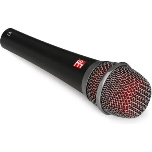Liquid Audio sE Electronics V7 Supercardioid Dynamic Vocal Microphone Bundle w/Pig Hog PHM10 8mm Mic Cable Polishing Cloth - Image 5