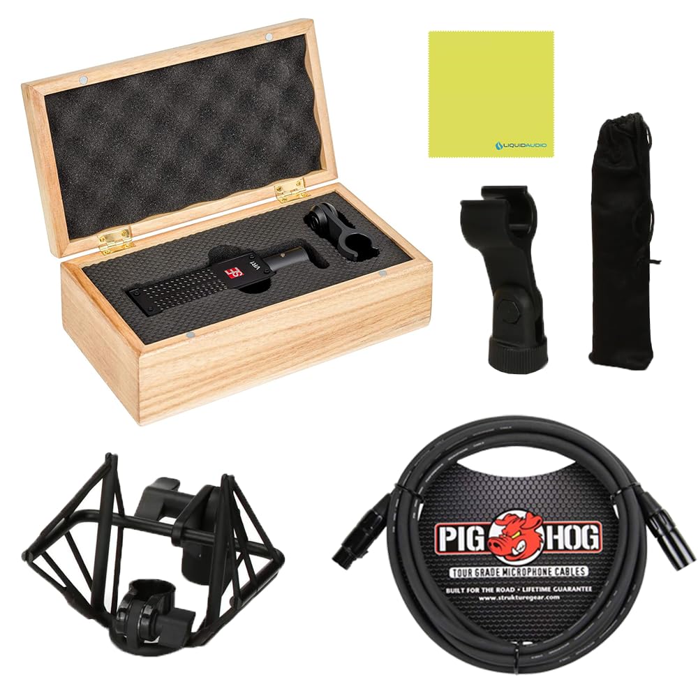 Liquid Audio sE Electronics VR1 Voodoo Passive Ribbon Microphone Bundle w/Pig Hog PHM10 8mm Mic Cable Polishing Cloth - Image 5