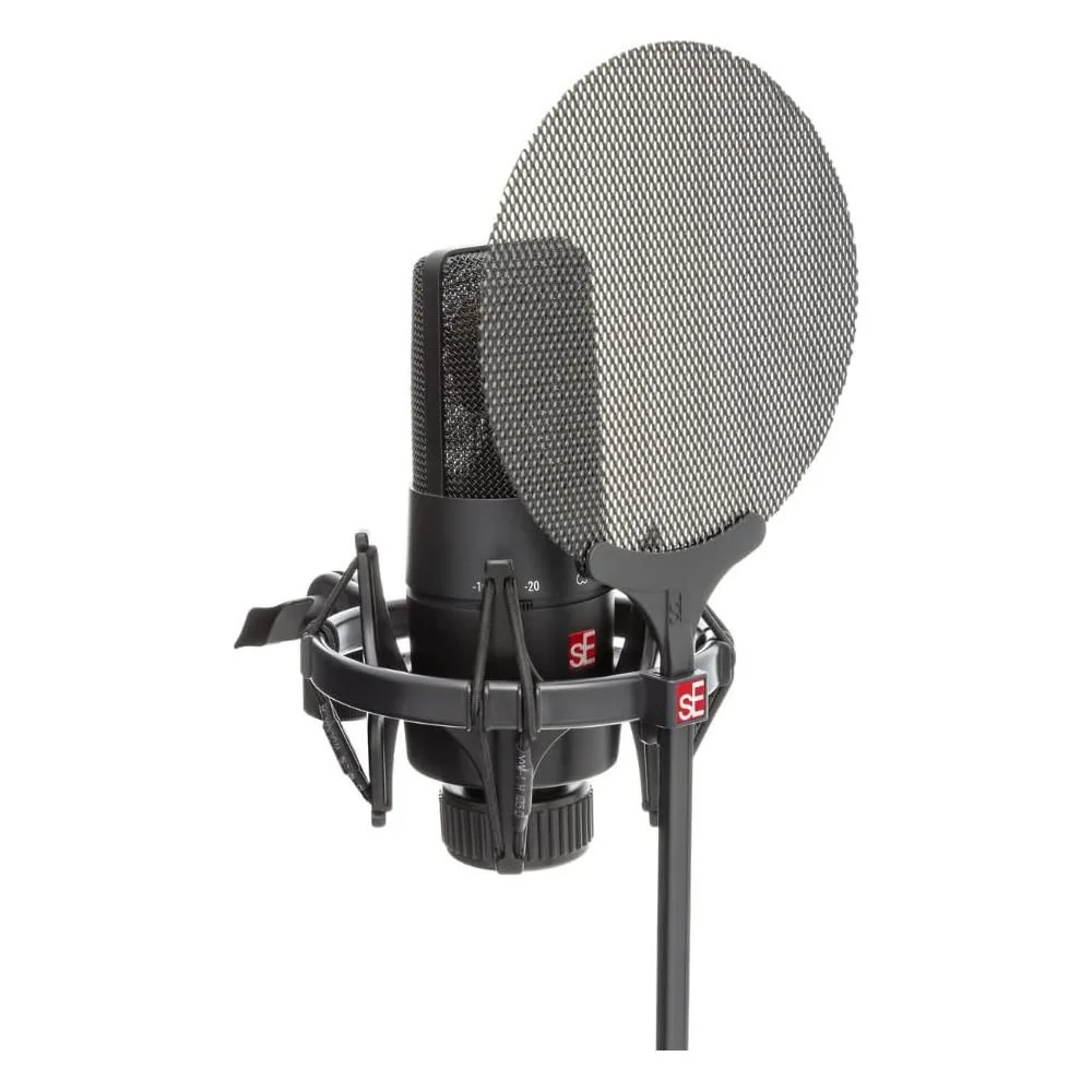Liquid Audio sE Electronics X1 S Vocal Pack - Studio Condenser Mic with Quick-lock Shockmount and Metal Popfilter Bundle w/Pig Hog PHM10 8mm Mic Cable Polishing Cloth - Image 3