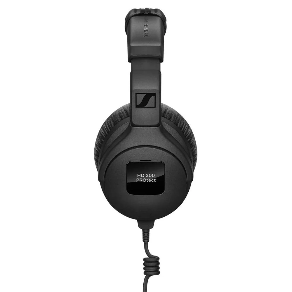 Liquid Audio Sennheiser HD 300 PROtect Professional Closed-back Audio Headphones, Black Bundle w/Pig Hog PHX14-25 1/4" Headphone Extension Cable Polishing Cloth - Image 3