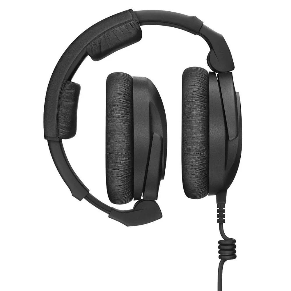 Liquid Audio Sennheiser HD 300 PROtect Professional Closed-back Audio Headphones, Black Bundle w/Pig Hog PHX14-25 1/4" Headphone Extension Cable Polishing Cloth - Image 4