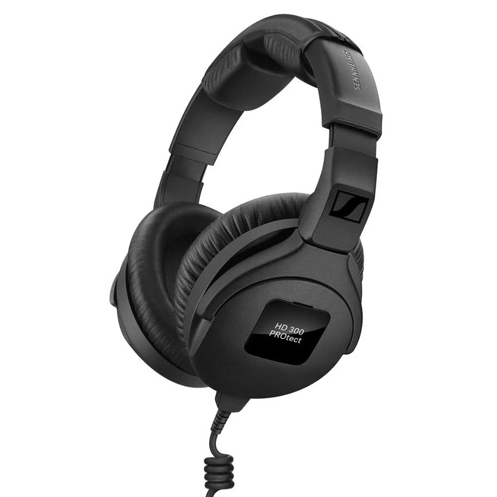 Liquid Audio Sennheiser HD 300 PROtect Professional Closed-back Audio Headphones, Black Bundle w/Pig Hog PHX14-25 1/4" Headphone Extension Cable Polishing Cloth - Image 6